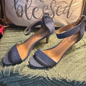 Style & Co. Denim Blue Ankle Strap Heels